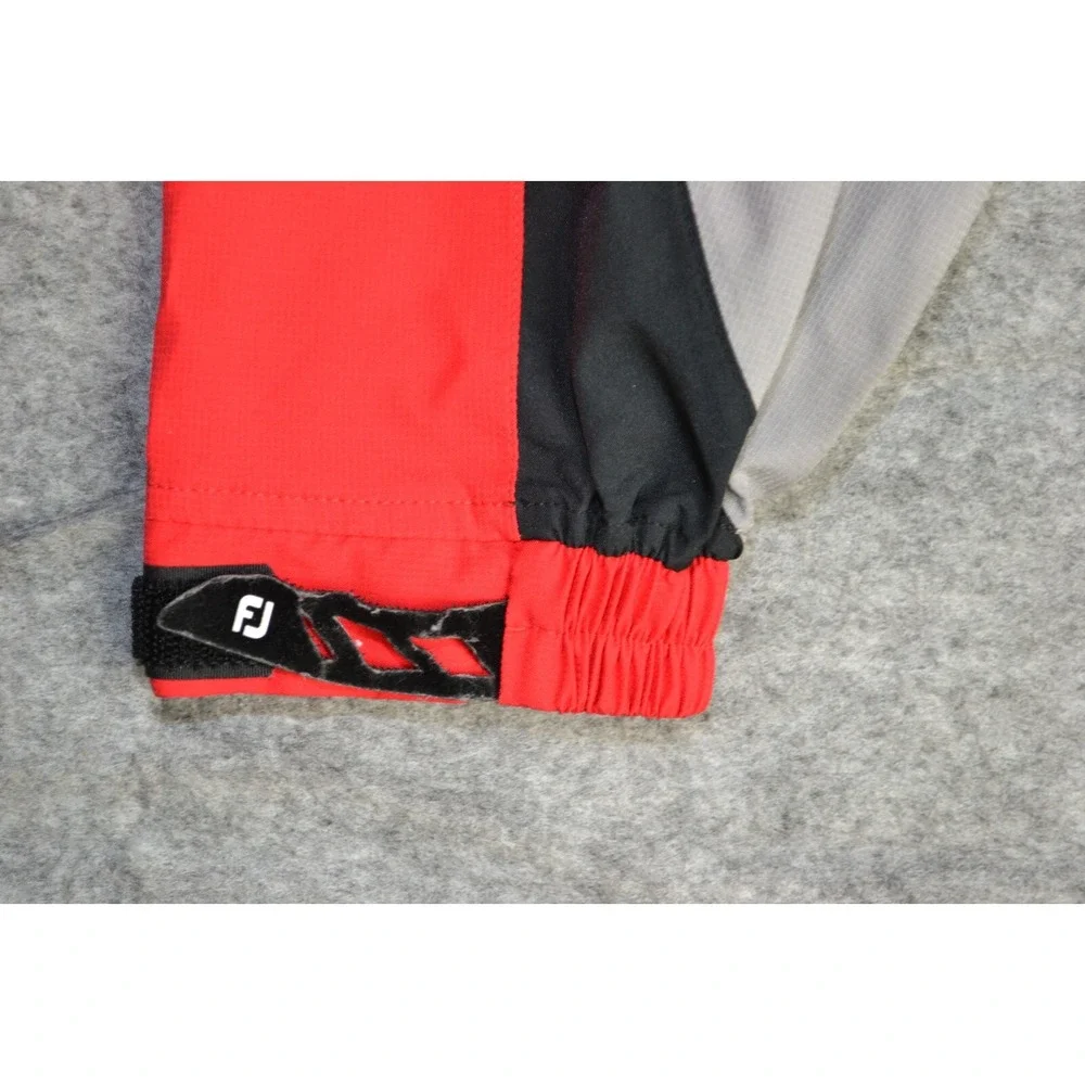 FootJoy Hydro Lite‎ Jacket Golf Coats Mens Large Red Gray Full Zip Long Sleeve